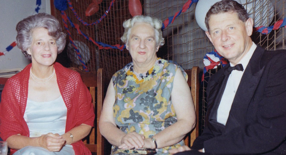 George and Joyce Ferguson with Miss Knox at 5th form dance 1963
